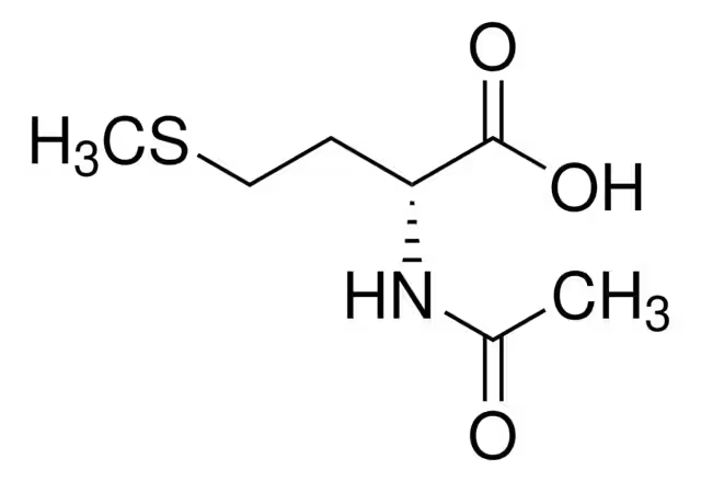 N-Acetyl-D-methionine structure, CAS 1509-92-8
