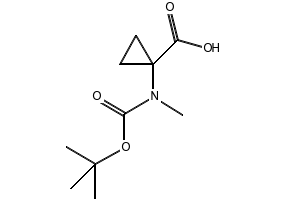 1-[(tert-Butoxycarbonyl)amino]cyclopropanecarboxylic acid structure, CAS 88950-64-5