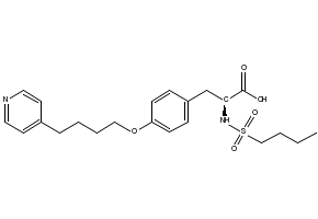 N-Butylsulfonyl-O-(4-(4-pyridinyl)butyl)-L-tyrosine structure, CAS 149490-61-9