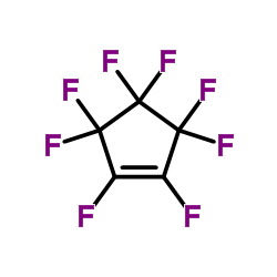 Octafluorocyclopentene structure, CAS 559-40-0