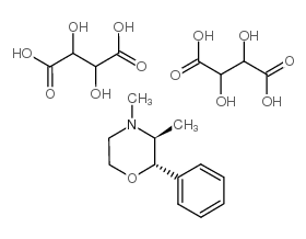 Phendimetrazine bitartrate structure, CAS 50-58-8