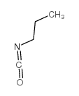 Propyl isocyanate structure, CAS 110-78-1