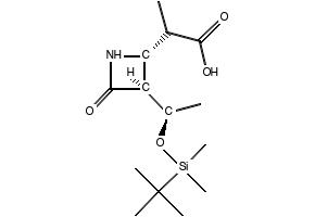 (3S,4S)-3-[(R)-Butyldimethylsilyloxy)ethyl]-4-[(R)-carboxyethyl]-2-azetidinone structure, CAS 90776-58-2