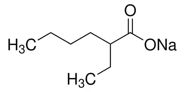 Sodium 2-ethylhexanoate structure, CAS 19766-89-3