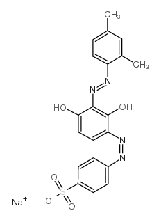 Sodium 4-[[3-[(2,4-dimethylphenyl)azo]-2,6-dihydroxyphenyl]azo]benzenesulphonate structure, CAS 1320-07-6