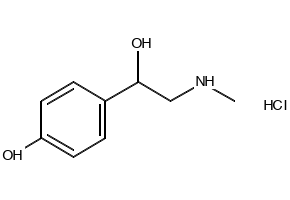 Synephrine hydrochloride structure, CAS 5985-28-4
