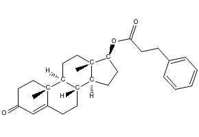 Testosterone phenylpropionate structure, CAS 1255-49-8