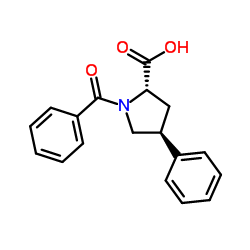 trans-1-Benzoyl-4-phenyl-L-proline structure, CAS 120851-71-0