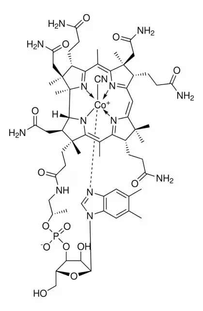 Vitamin B12 structure, CAS 68-19-9