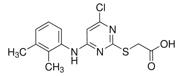 [4-Chloro-6-(2,3-xylidino)-2-pyrimidinylthio]acetic acid structure, CAS 50892-23-4