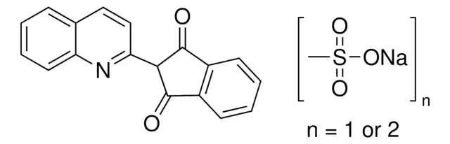 2-(1,3-Dioxoindan-2-yl)quinolinedisulfonic acid sodium salt structure, CAS 8004-92-0