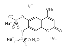 4-Methyl-6,7-bis(sulfoxy)-2H-1-benzopyran-2-one,disodium salt,trihydrate structure, CAS 29334-07-4
