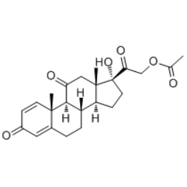 17alpha,21-Dihydroxypregna-1,4-diene-3,11,20-trione-21-acetate structure, CAS 125-10-0