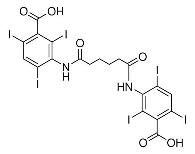 Adipiodone structure, CAS 606-17-7