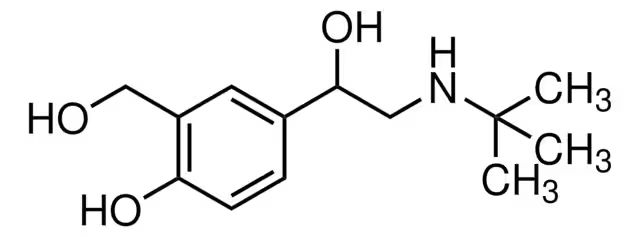 Albuterol structure, CAS 18559-94-9