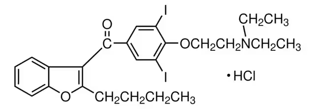 Amiodarone hydrochloride structure, CAS 19774-82-4