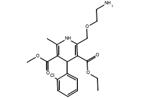 Amlodipine structure, CAS 88150-42-9