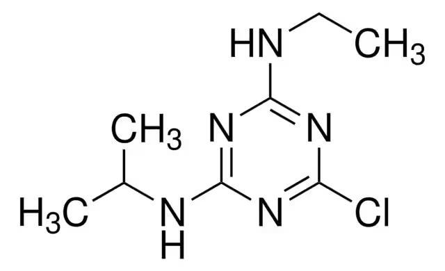 Atrazine structure, CAS 1912-24-9