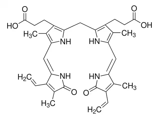 Bilirubin structure, CAS 635-65-4