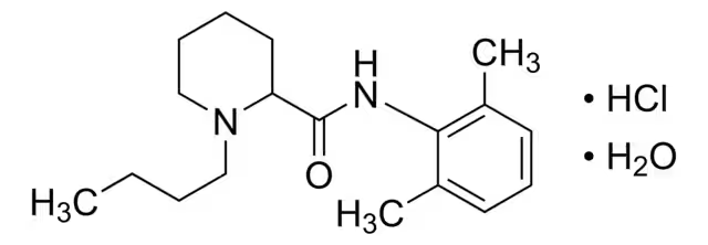 Bupivacaine hydrochloride structure, CAS 14252-80-3