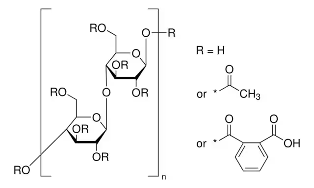 Cellulose acetate phthalate structure, CAS 9004-38-0