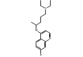 Chloroquine structure, CAS 54-05-7