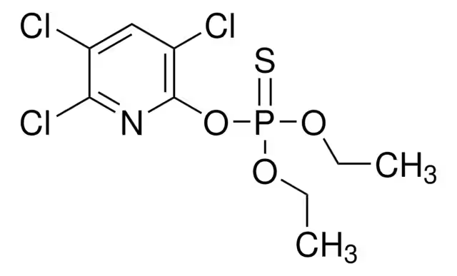 Chlorpyrifos structure, CAS 2921-88-2