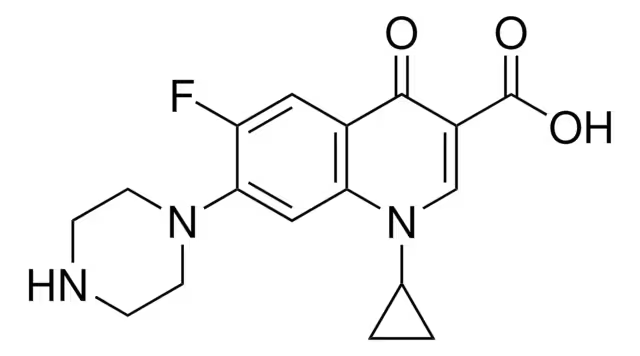 Ciprofloxacin structure, CAS 85721-33-1