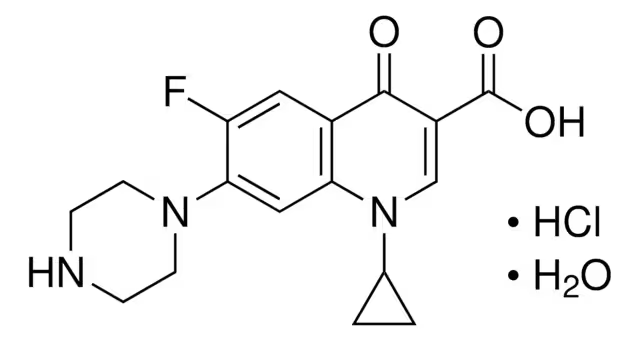 Ciprofloxacin hydrochloride structure, CAS 86393-32-0