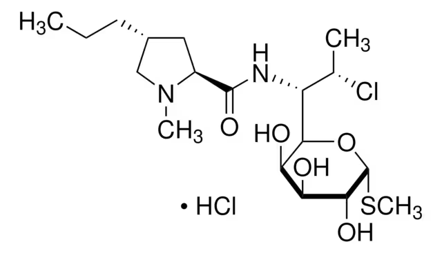 Clindamycin hydrochloride structure, CAS 21462-39-5