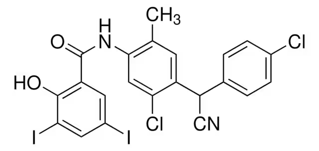 Closantel structure, CAS 57808-65-8