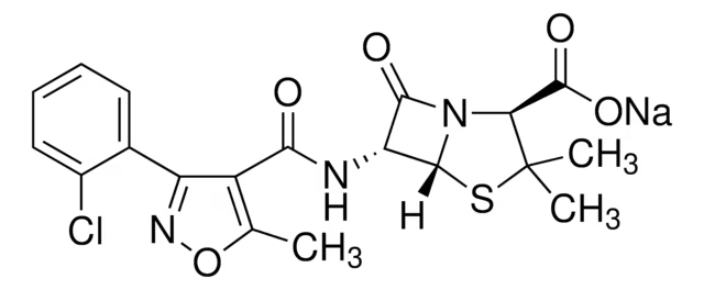 Cloxacillin sodium anhydrous structure, CAS 642-78-4