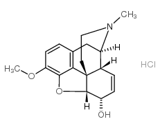 Codeine hydrochloride structure, CAS 1422-07-7