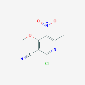 6-Chloro-5-cyano-4-methoxy-2-methyl-3-nitropyridine structure, CAS 2A-106791