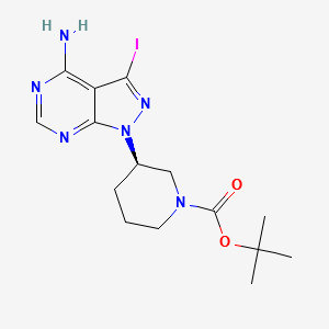 (3R)-1-Boc-3-(4-aMino-3-iodo-1H-pyrazolo[3,4-d]pyriMidin-1-yl)piperidine structure, CAS 1276110-38-3