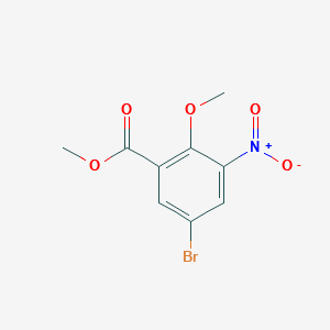Methyl 5-bromo-2-methoxy-3-nitrobenzoate structure, CAS 67657-90-3
