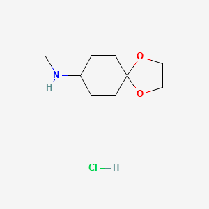 N-methyl-1,4-dioxaspiro[4,5]nonane-8-amino hydrochloride structure, CAS 1703755-78-5