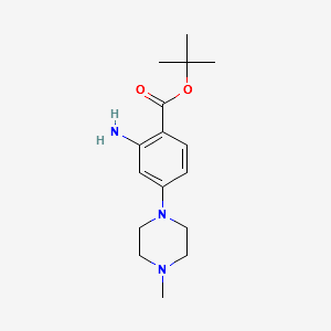 tert-butyl 2-amino-4-(4-methylpiperazin-1-yl)benzoate structure, CAS 1034975-35-3