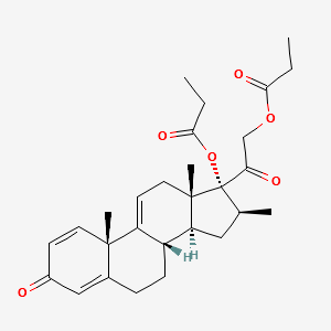 (16β)-16-Methyl-17,21-bis(1-oxopropoxy)pregna-1,4,9(11)-triene-3,20-dione structure, CAS 52092-12-3
