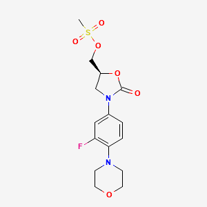 (S)-(3-(3-fluoro-4-morpholinophenyl)-2-oxooxazolidin-5-yl)methyl methanesulfonate structure, CAS 2180621-71-8