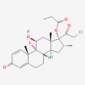21-Chloro-9-fluoro-11β,17-dihydroxy-16α-Methylpregna-1,4-diene-3,20-dione 17-Propionate structure, CAS 25122-52-5