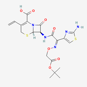 Cefixime impurity 13/Cefixime TBE impurity A/Cefixime tert-Butyl Ester/(6R,7R)-7-((Z)-2-(2-aminothiazol-4-yl)-2-((2-(tert-butoxy)-2-oxoethoxy)imino)acetamido)-8-oxo-3-vinyl-5-thia-1-azabicyclo[4.2.0]oct-2-ene-2-carboxylic acid structure, CAS 79368-92-6