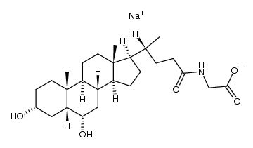 5-BETA-CHOLANIC ACID-3-ALPHA, 6-ALPHA-DIOL N-(CARBOXYMETHYL)-AMIDE SODIUM SALT structure, CAS 38411-84-6