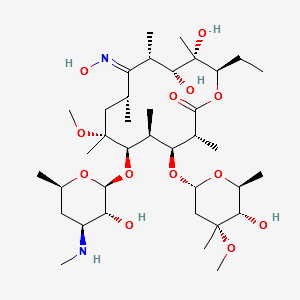 N-Desmethyl Clarithromycin (9E)-Oxime structure, CAS 127182-43-8