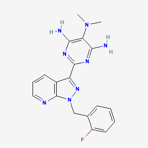 2-(1-(2-fluorobenzyl)-1H-pyrazolo[3,4-b]pyridin-3-yl)-N5,N5- dimethylpyrimidine-4,5,6-triamine structure, CAS 1169770-52-8
