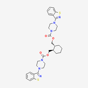 ((1R,2R)-cyclohexane-1,2-diyl)bis(methylene) bis(4-(benzo[d] isothiazol-3-yl)piperazine-1-carboxylate) structure, CAS 1807983-61-4