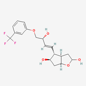 2H-Cyclopenta[b]furan-2,5-diol, hexahydro-4-[(1E,3R)-3-hydroxy-4-[3-(trifluoromethyl)phenoxy]-1-buten-1-yl]-, (3aR,4R,5R,6aS)- structure, CAS 1204185-88-5
