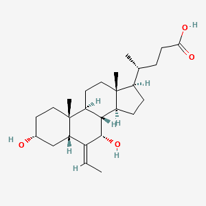 (3α,5β,7α)-6-ethylidene-3,7-dihydroxycholan-24-oic acid structure, CAS 1908444-27-8