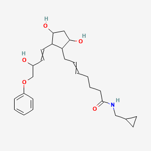 (5Z)-N-(Cyclopropylmethyl)-7-[(1R,2R,3R,5S)-3,5-dihydroxy-2-[(1E,3R)-3-hydroxy-4-phenoxy-1-buten-1-yl]cyclopentyl]-5-heptenamide structure, CAS 1138395-09-1