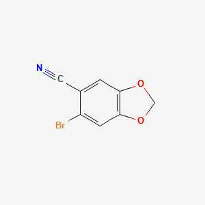 6-BROMO-1,3-BENZODIOXOLE-5-CARBONITRILE structure, CAS 6120-26-9